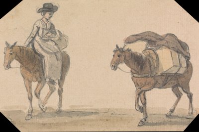 Girl with Packhorse by Paul Sandby